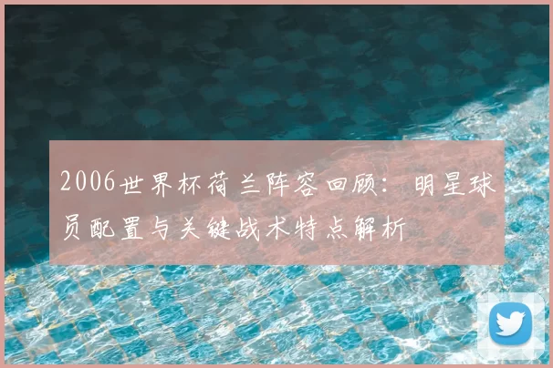 2006世界杯荷兰阵容回顾:明星球员配置与关键战术特点解析